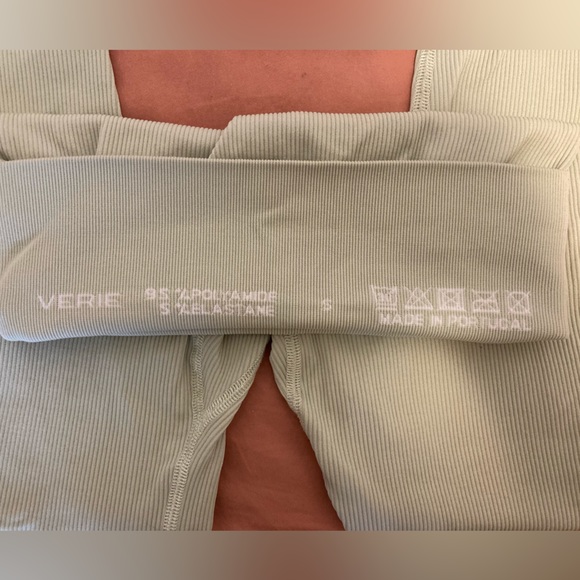 Verie Mint Green Ribbed Seamless Leggings Size Small - Picture 4 of 4